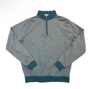 Peter Millar Blue and Gray Zip Up Sweater